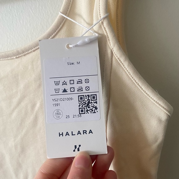 NWT Halara Mini Tank Chill In My Feels U Neck Plain Bodycon DRESS in Cream - Picture 8 of 11